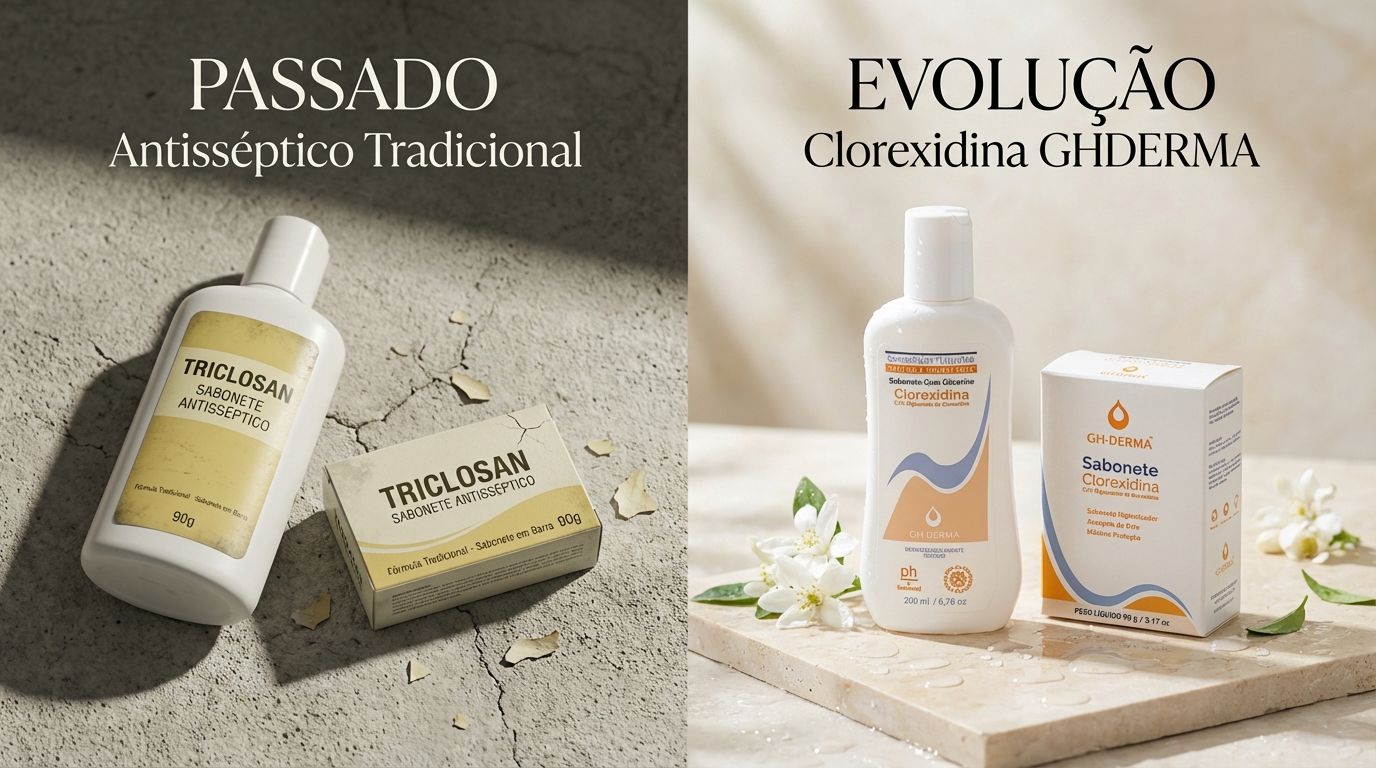 Sabonete com clorexidina GHDERMA — fórmula antisséptica com glicerina e óleos vegetais para higiene intensa da pele