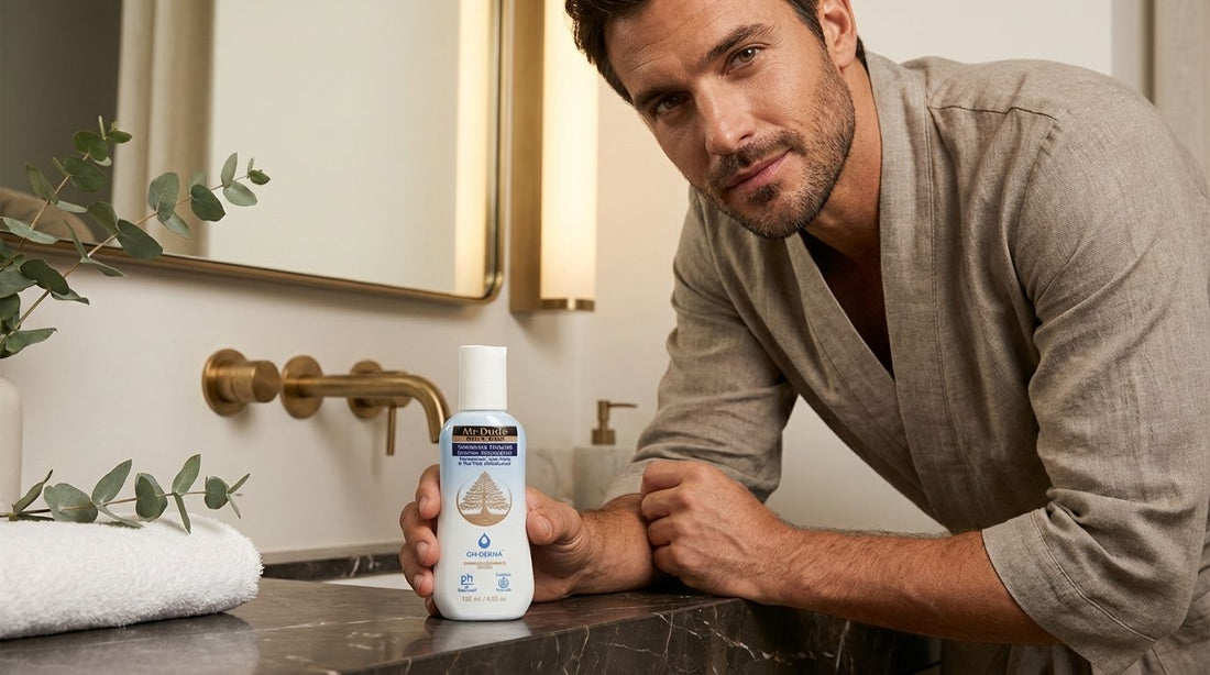 Sabonete íntimo masculino Mr. Dude GHDERMA — higiene íntima masculina com hamamélis, melaleuca e aloe vera