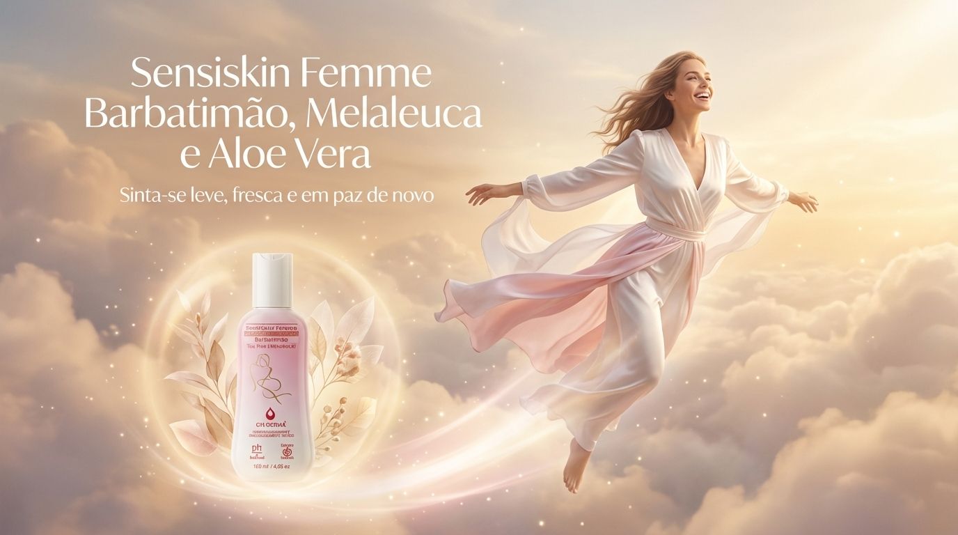 Sabonete íntimo Sensiskin Femme para candidíase — fórmula com pH fisiológico, barbatimão, melaleuca e aloe vera