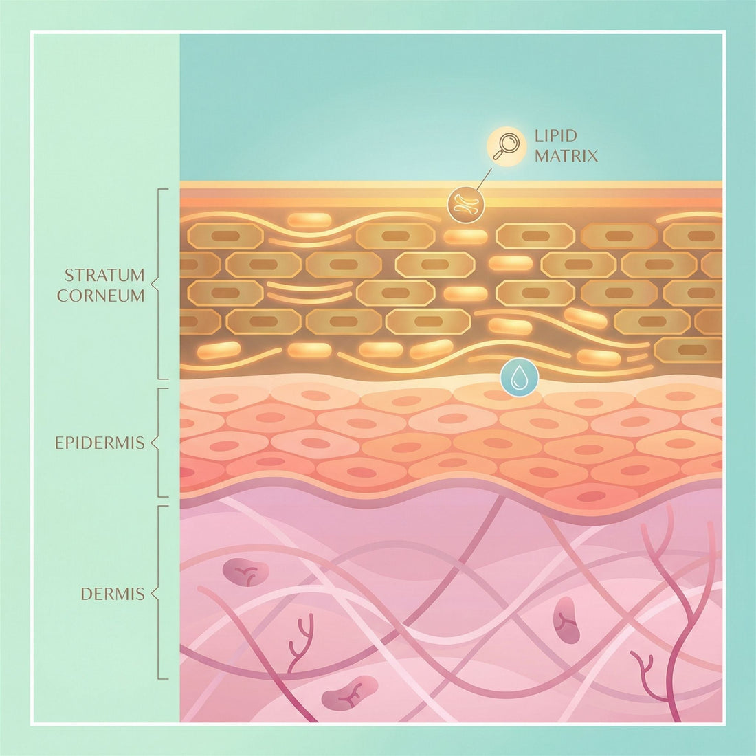 Matriz de lipídeos da pele — ácido linoleico e barreira cutânea para pele sensível, base científica da linha Sensiskin GHDERMA