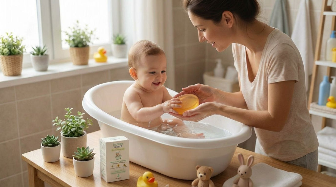 Sabonete Sensiskin Infantil GHDERMA — fórmula com calêndula, camomila, óleo de amêndoas e ácido linoleico para pele delicada do bebê