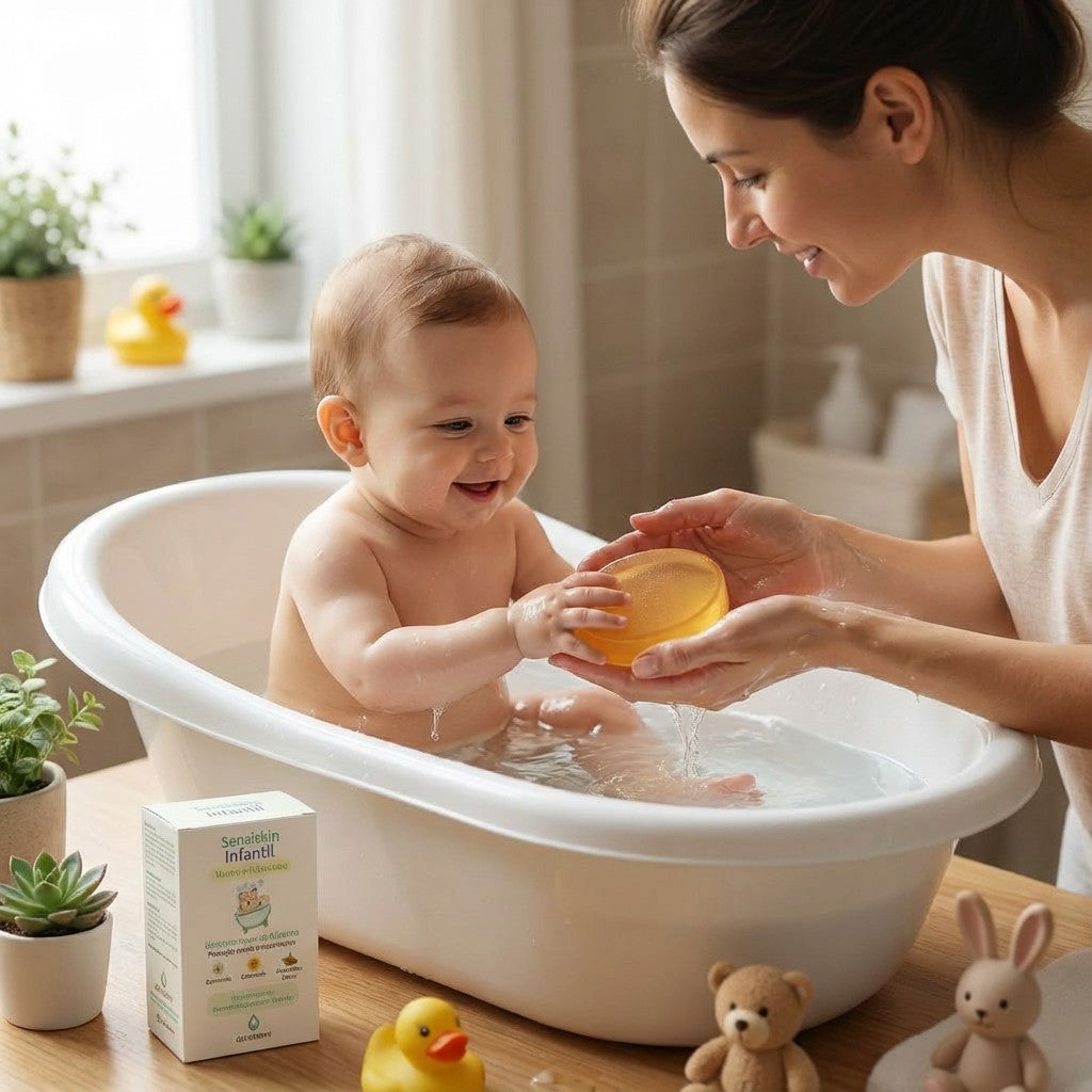 Sabonete SensiSkin Glicerina Infantil Neutro - Calêndula, Camomila e Óleo de Amêndoa